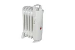 2 x 500W White Oil-filled radiator. - ER32. This mini 500w oil filled radiator will evenly heat