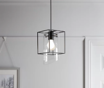 GoodHome Daluiz Matt Black Pendant ceiling light. - ER44. RRP £99.99. The simple and modern Daluiz