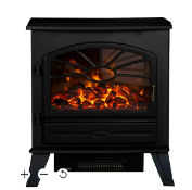 Focal Point ES3000 1.8kW Matt Black Cast iron effect Electric Stove. - ER44. RRP £240.00. The