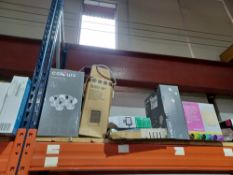 Full Shelf to contain; Ceiling Lights, Heaters, Mac Allister Tools, Wall Paper Steamer, Table