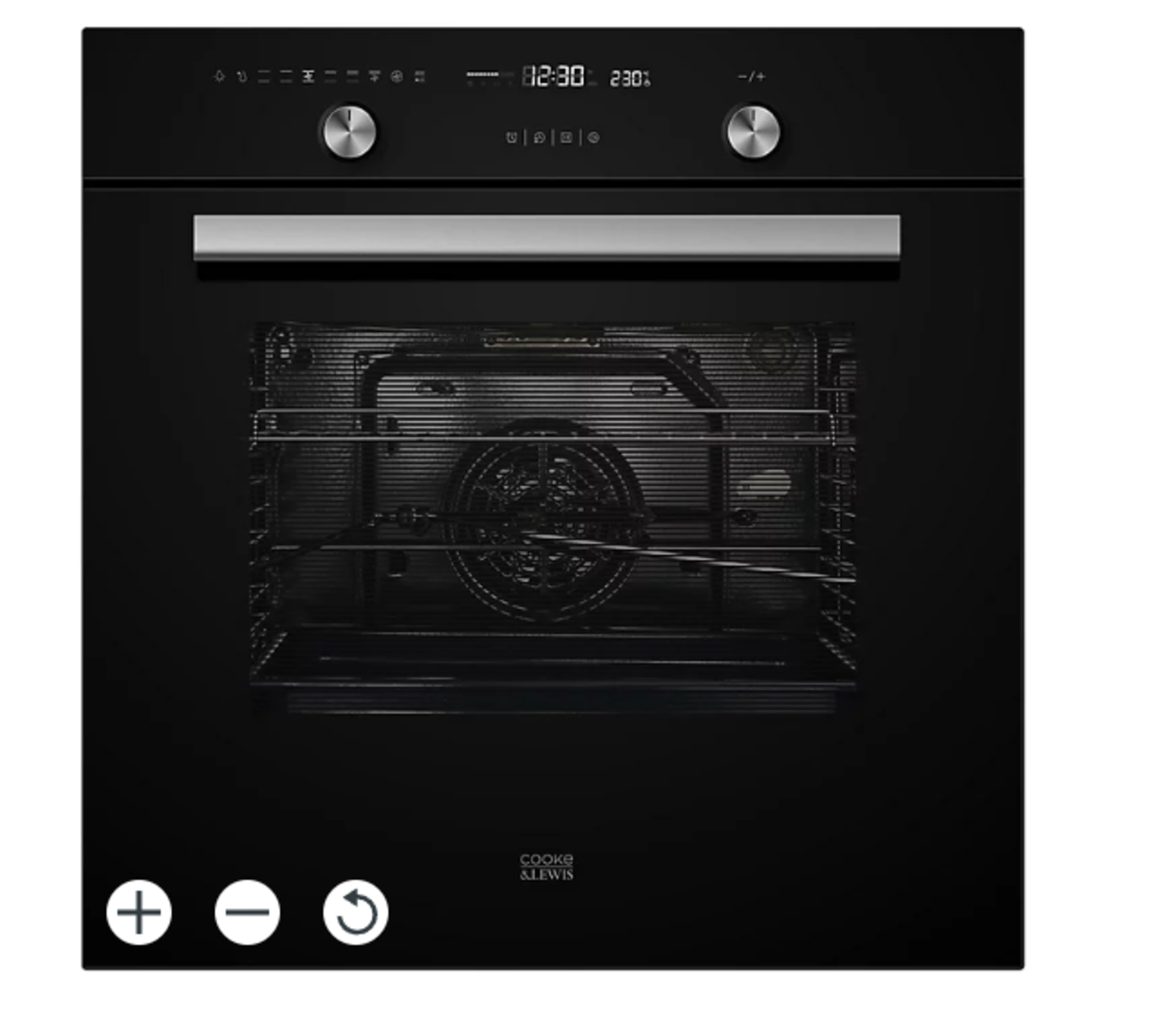 Cooke & Lewis CLPYBLa Built-in Single Multifunction Oven - Black. - ER45. RRP £435.00. This