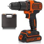 BLACK+DECKER 18 V Cordless 2-Gear Combi Hammer Drill Power. - ER23.