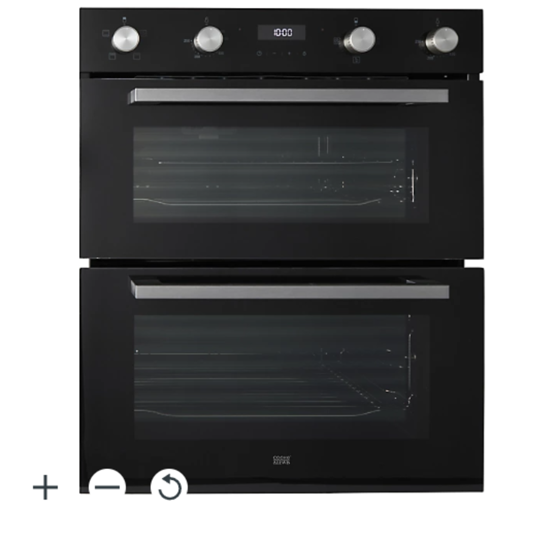 Cooke & Lewis CLBUDO89 Built-in Double oven - Mirrored black. - ER45. RRP £454.00. Enjoy more room