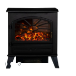 Focal Point ES3000 1.8kW Matt Black Cast iron effect Electric Stove. - ER41. RRP £240.00. The