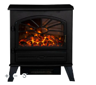 Focal Point ES3000 1.8kW Matt Black Cast iron effect Electric Stove. - ER41. RRP £240.00. The