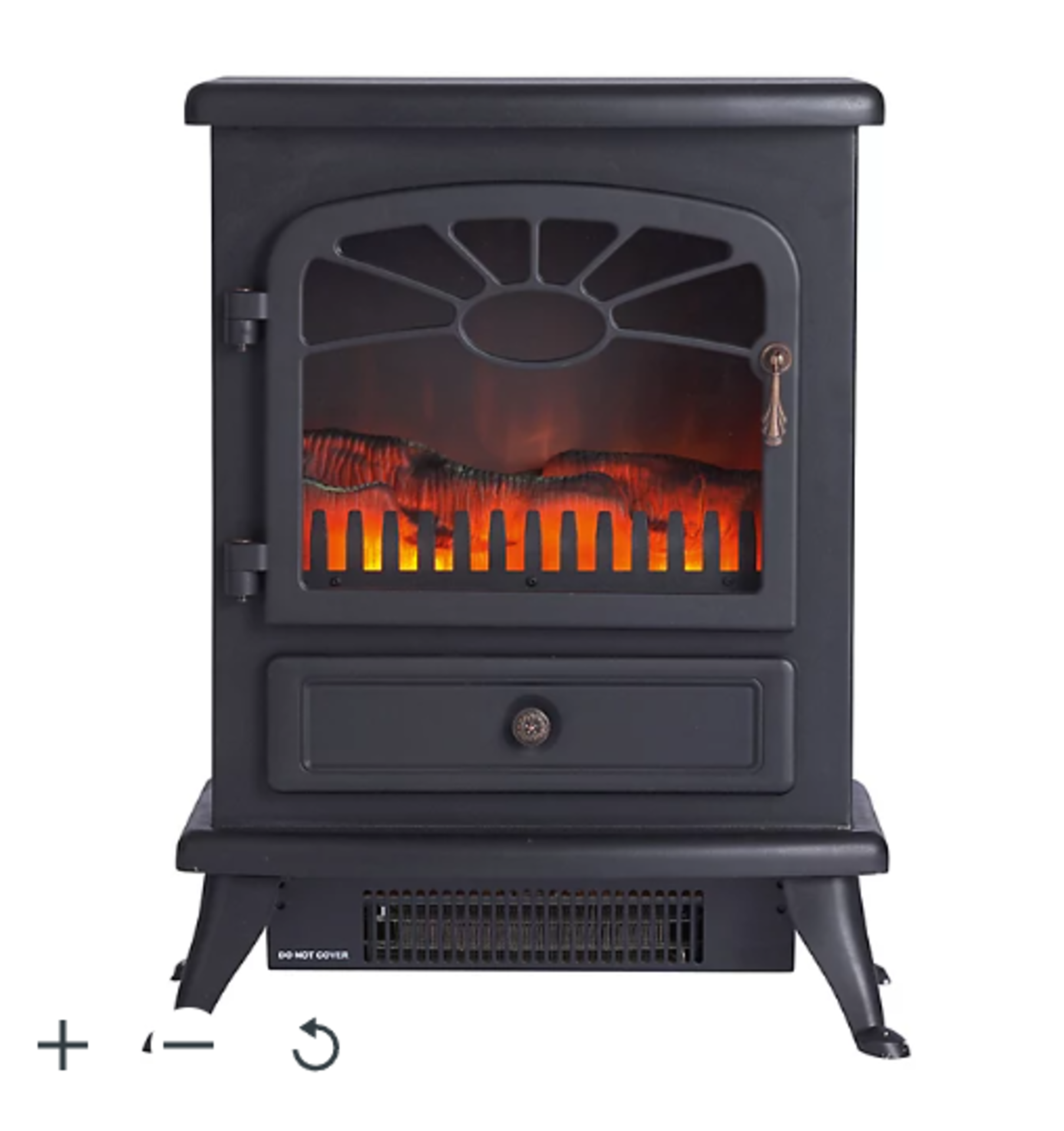 Focal Point ES 2000 Matt Black Electric Stove. - ER44. This electric fire features a flame effect