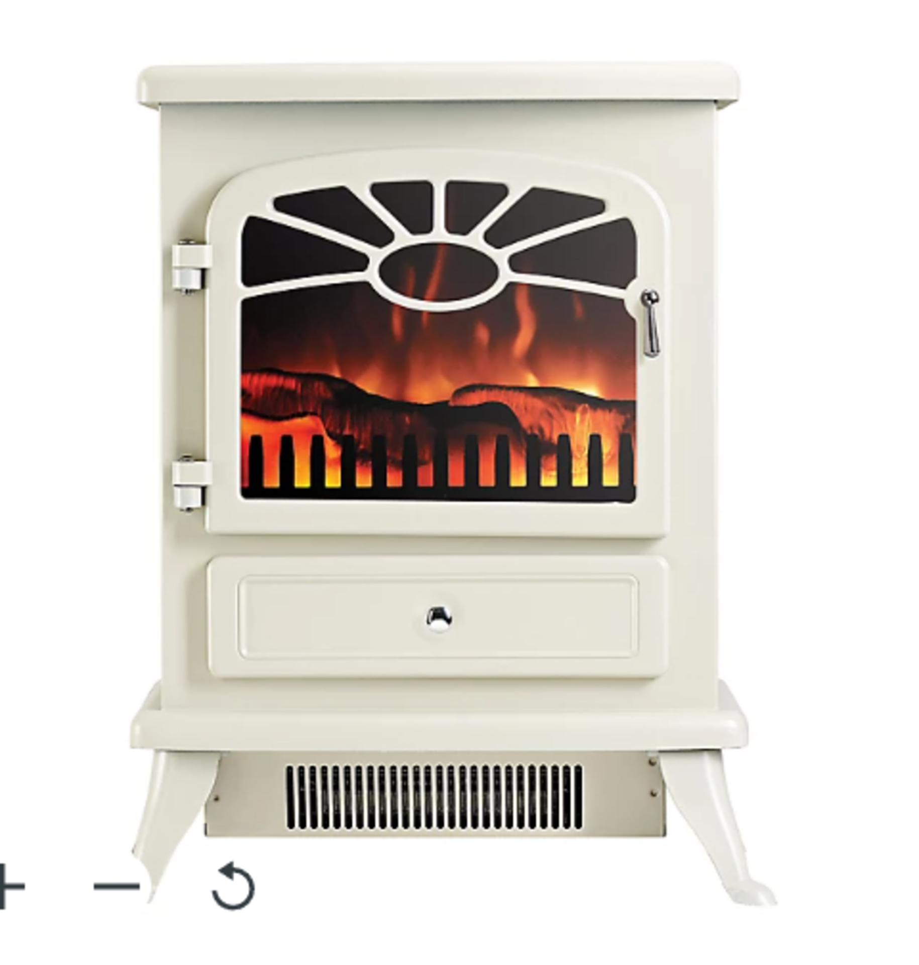 Focal Point ES 2000 1.8kW Matt Cream Electric Stove. - ER44. This electric fire features a which