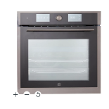 GoodHome GHPY71 Built-in Single Pyrolytic Oven - Brushed black stainless steel effect. - ER46.