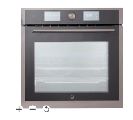 GoodHome GHPY71 Built-in Single Pyrolytic Oven - Brushed black stainless steel effect. - ER46.