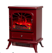 Focal Point ES 2000 1.8kW Gloss Burgundy Electric Stove. - ER48