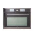 GoodHome GHCOM50 Built-in Compact Oven with microwave - Brushed black stainless steel effect. -