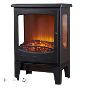 Focal Point Malmo 1.8kW Matt Black Cast iron effect Electric Stove. - ER52. RRP £150.00. The Malmo