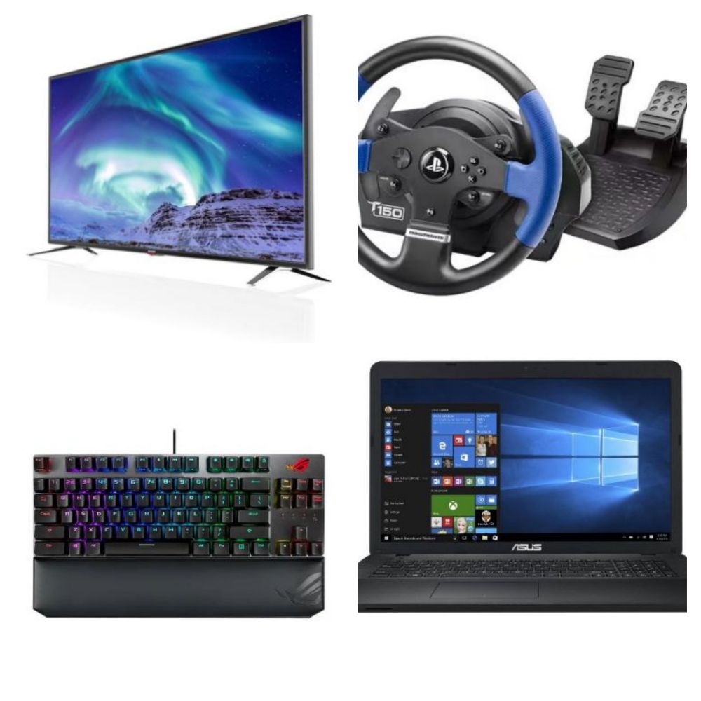 UHD 4K TV's, Professional Gaming Equipment, Motherboards, Computers, Laptops 3D Printers, Joysticks, Professional Gaming Steering Wheels & More!