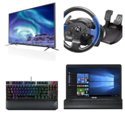 UHD 4K TV's, Professional Gaming Equipment, Motherboards, Computers, Laptops 3D Printers, Joysticks, Professional Gaming Steering Wheels & More!