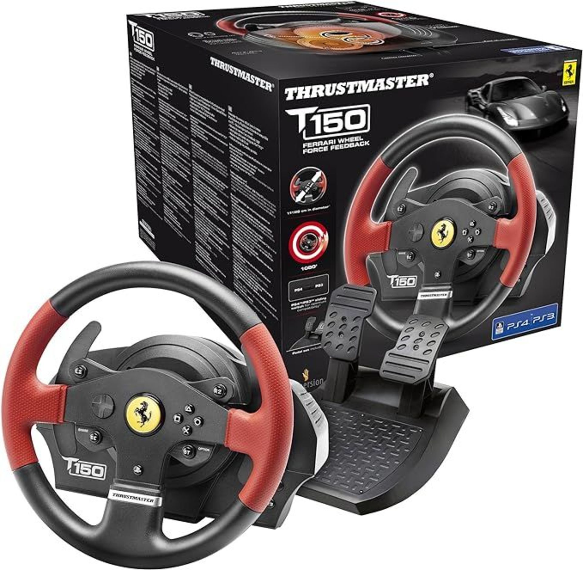 Thrustmaster T150 RS Force Ferrari Racing Wheel. - RRP £409.00. - ER21. 1080 degree Force Feedback - Image 3 of 3