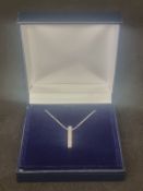 Beautiful 9 Carat White Gold Necklace with 0.3 Carat Diamond Pendant