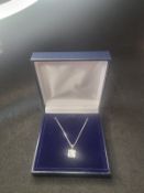 Eye Catching 18 Carat White Gold Necklace with 0.9 Carat Diamond Pendant