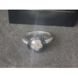 Extravagant 18 Carat White Gold Ring with Oynx & Clear Stones