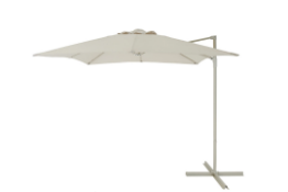 New & Boxed Luxury 2.5m Sand Overhanging Parasol- Sand. This square overhanging parasol provides