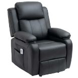 HOMCOM Electric Rise Recliner Chair with Vibration Massage - Black. - Rack. RRP £425.00. Modes are