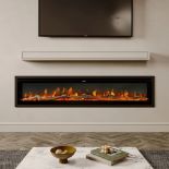 Versatile Media Wall 9 Flame Colours Electric Fireplace with Remote. - R13a.4. Customizable