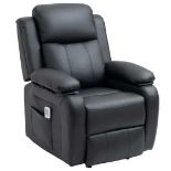HOMCOM Electric Mobility Lift & Rise Recliner Chair with Vibration Massage - Black. - Rack. RRP £