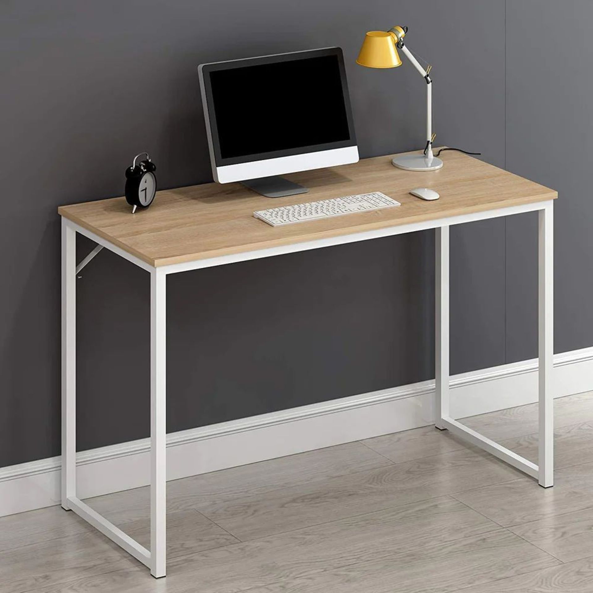 Berlin Compact Desk in Oak. - R14.3. A simple, sleek desk and sturdy desk, ideal for home office - Image 2 of 2