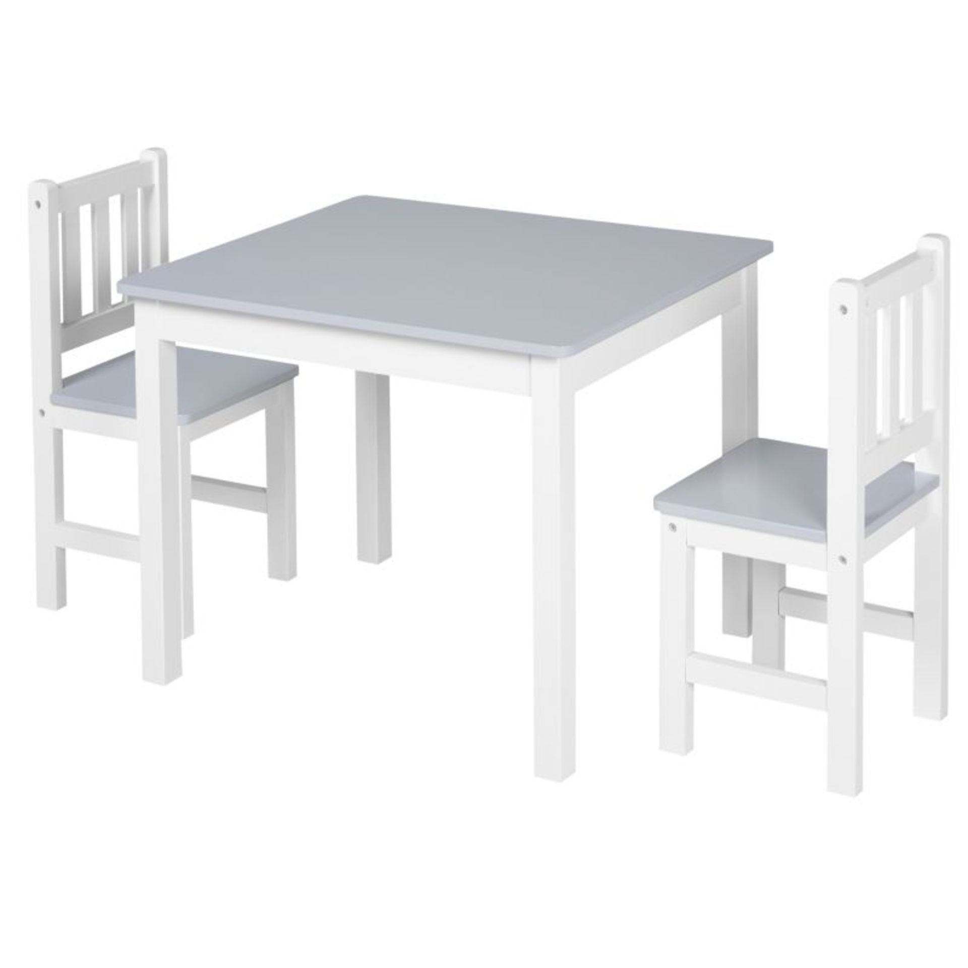 HOMCOM Kids Table and Chair Set 3 Pieces Toddler Preschoolers Desk with 2 Chairs for Indoor Study