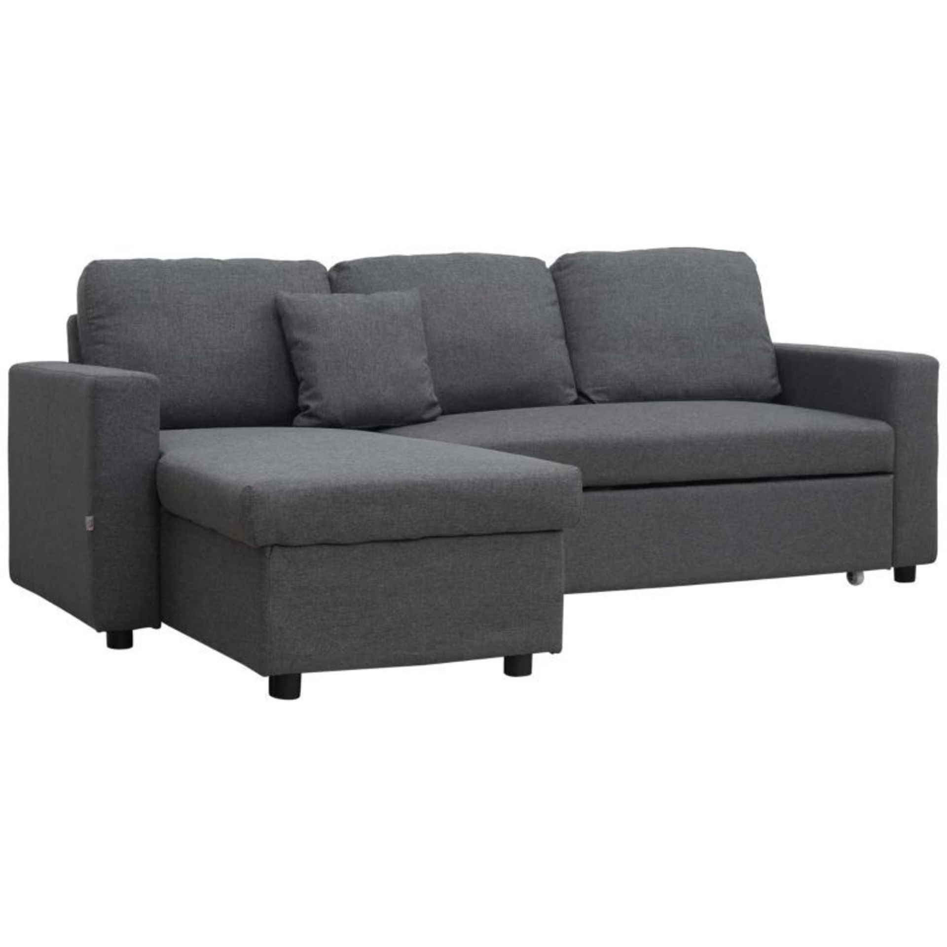 HOMCOM 3 Seater Corner Sofa Bed with Storage, L Couches for Living Room with Chaise Lounge, Double - Image 3 of 4