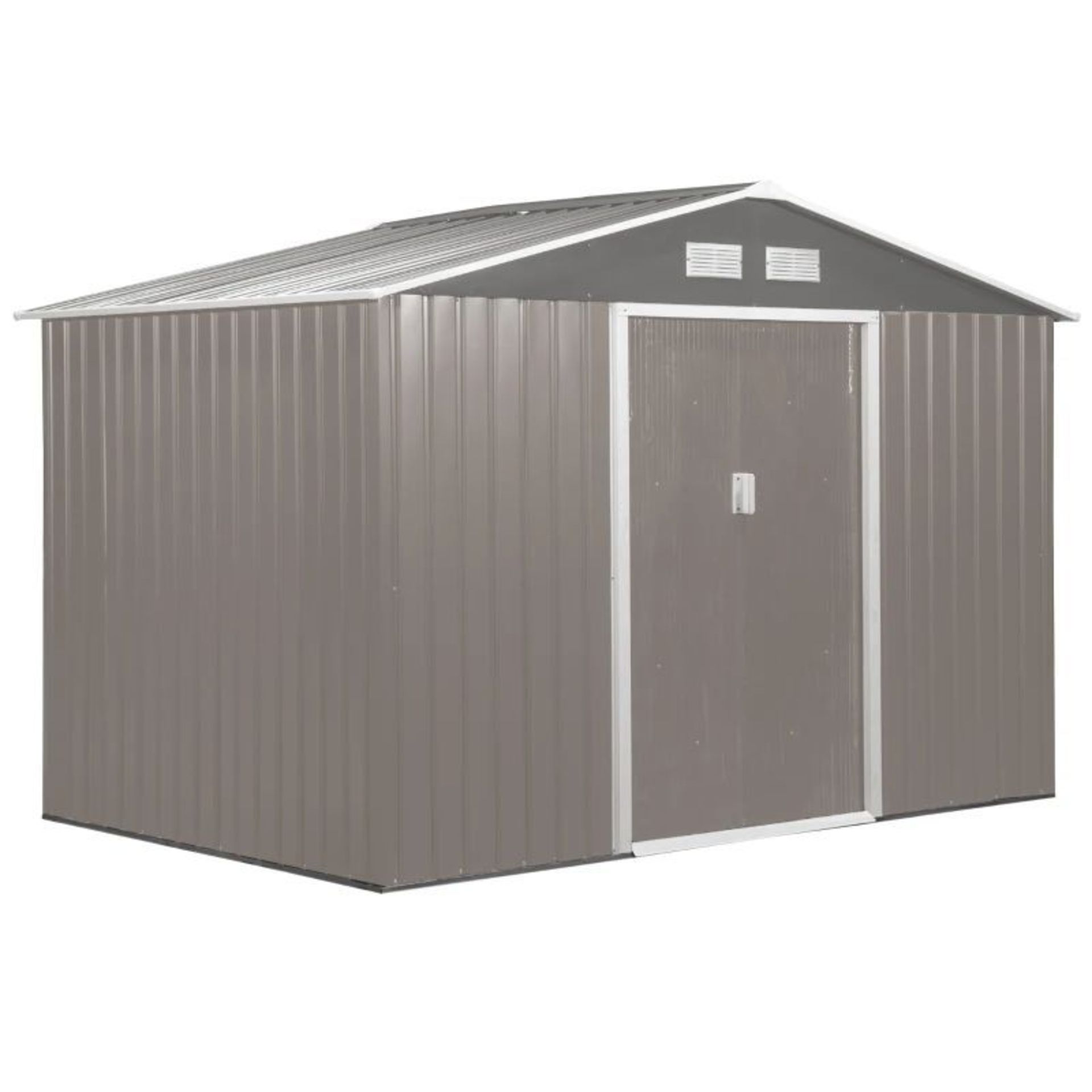 Outsunny 9 x 6FT Outdoor Garden Roofed Metal Storage Shed Tool Box with Foundation Ventilation & - Image 3 of 4