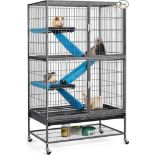 Yaheetech 2-Story Rat Cage 137cm Pet Cage with Rolling Stand Pet for Ferret/Chinchilla/Bunny/