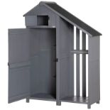 Outsunny Garden Outdoor Storage Shed Outdoor Tool Shed with 3 Shelves and Tilt Roof, 129x51.5x180cm,