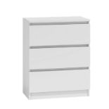 Carlton 3 Drawer Cabinet in Matt White. - R13a.7. The Carlton chest of drawers is available in a