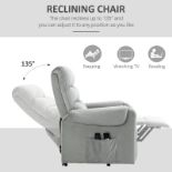 HOMCOM Vibration Massage Rise and Recliner Chair, Electric Power Lift Recliner with Remote Control