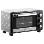 HOMCOM Mini Oven, 16L Countertop Electric Grill, Toaster Oven with Adjustable Temperature, 60 Min