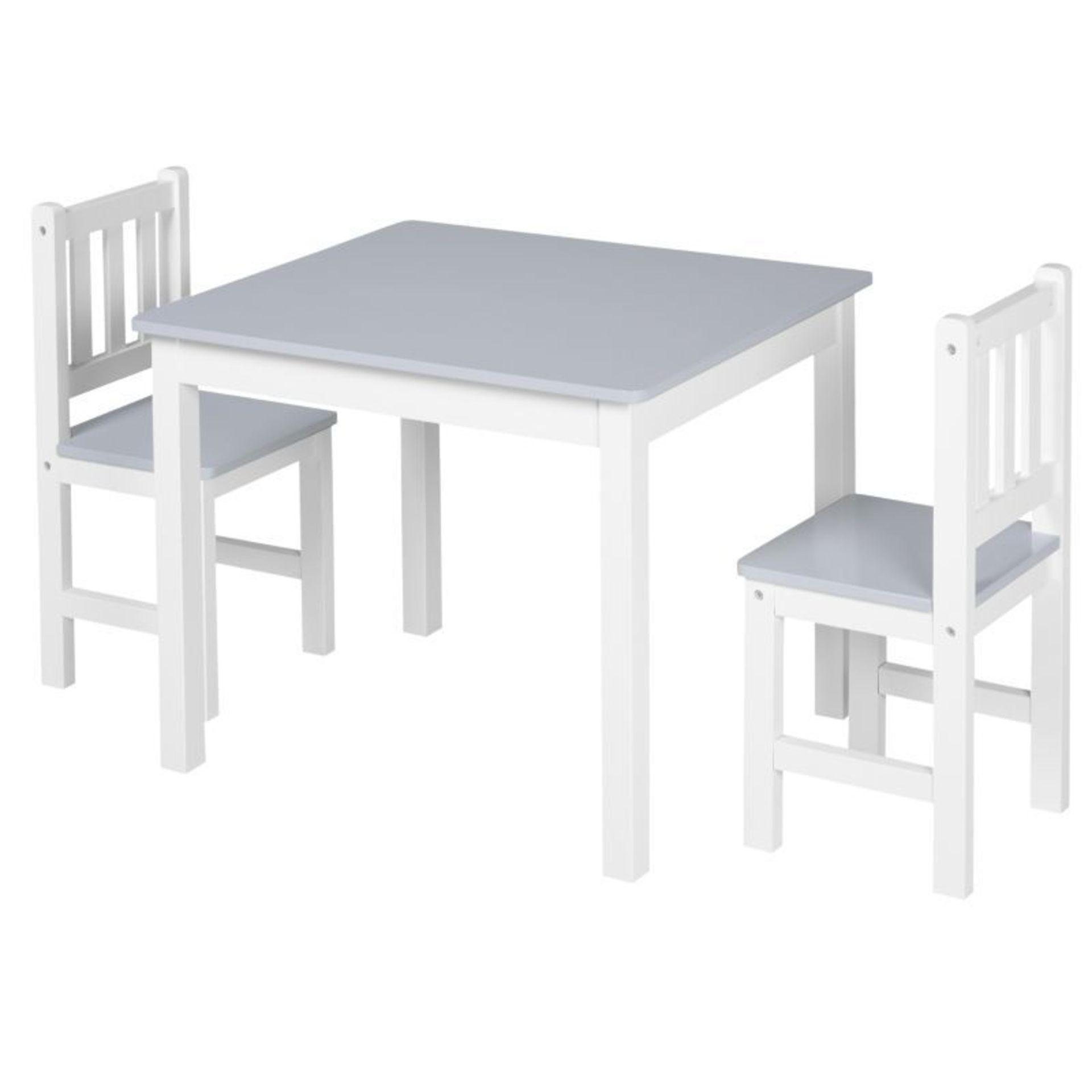 HOMCOM Kids Table and Chair Set 3 Pieces Toddler Preschoolers Desk with 2 Chairs for Indoor Study - Image 2 of 2