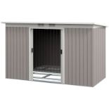 Outsunny Corrugated Garden Metal Storage Shed Outdoor Equipment Tool Box with Kit Ventilation