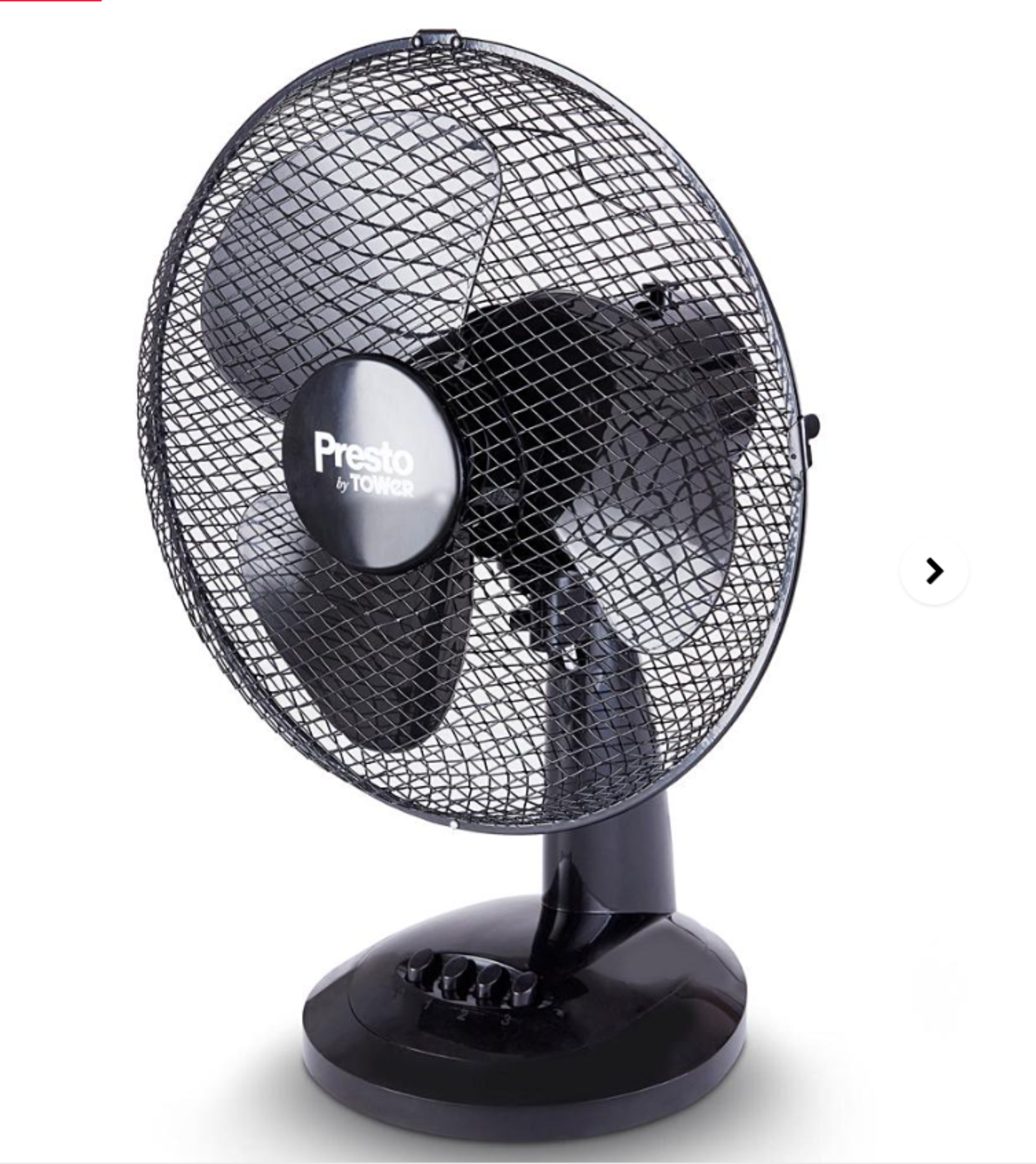 Tower 12 Inch Oscillating Black Desk Fan. - ER28. Effectively cool the air around you with this