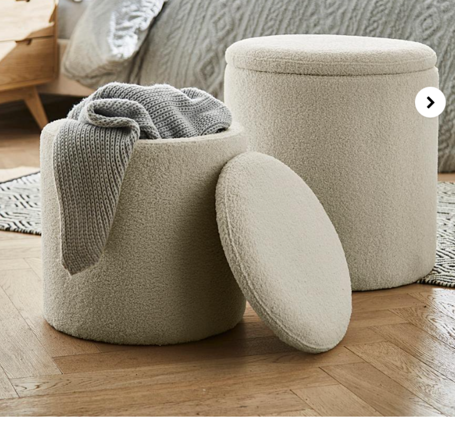 Esme Set of 2 Nested Teddy Storage Ottoman. - ER26. RRP £199.00. Make a style statement in your