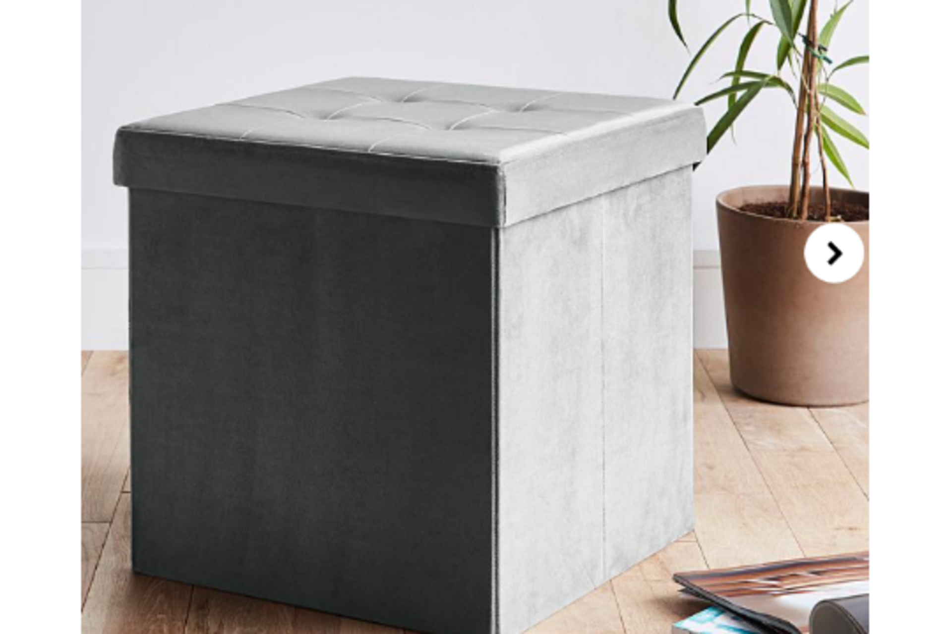 Grey Velvet Storage Cube. - ER27. Organise any space in style. From blankets and cushions to shoes