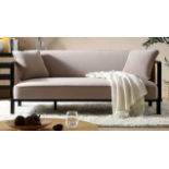 Pienza Cane Sofa Bed, Taupe Velvet with Black Frame. - ER23. RRP £659.99. Upholstered in sumptuous