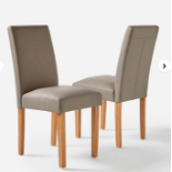 Ava Faux Leather Pair of Dining Chairs. - ER28. RRP £189.00. The Ava Faux Leather Dining Chairs