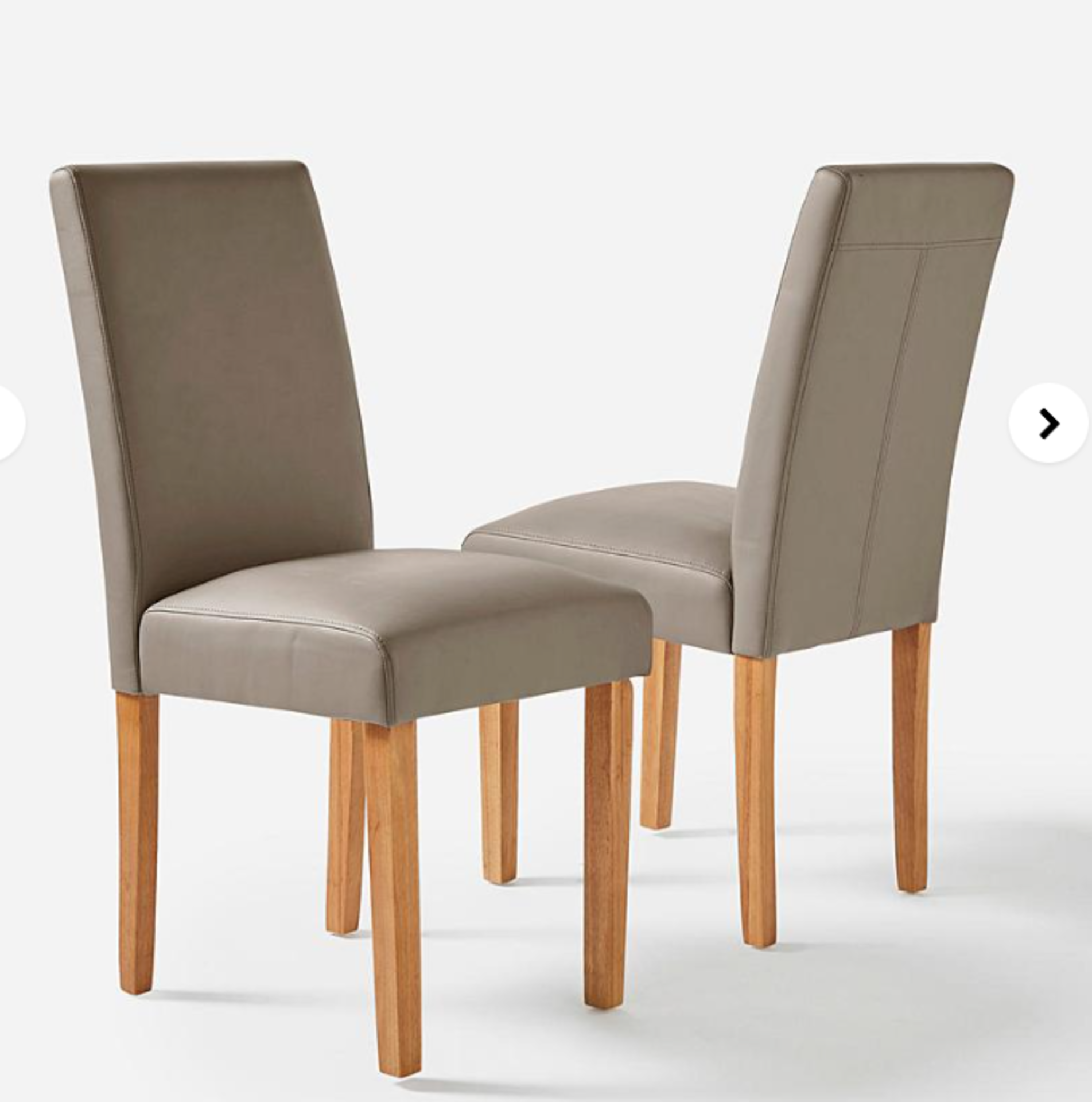 Ava Faux Leather Pair of Dining Chairs. - ER28. RRP £189.00. The Ava Faux Leather Dining Chairs