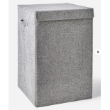 Collapsible Grey Laundry Hamper. - ER28. Ideal for those with limited space or those who just prefer