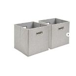 Set of 2 Faux Linen Storage Baskets. - ER22. Organise and declutter in style with these simple and