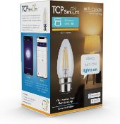 TRADE PALLET TO CONTAIN 108 X BRAND NEW TCP Smart Wi-Fi Candle Filament Lightbulb Clear Glass Candle