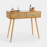 Rattan Dressing Table Desk. - ER42. Bring an earthy, natural feel to your space with a combination