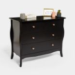 Sophia Black Chest of Drawers. - ER43. Featuring a minimalist, contemporary design, refresh your