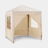 Ivory Pop-Up Gazebo Set 2 x 2m. - ER43. Elevate your outdoor gatherings with this chic ivory 2m x 2m