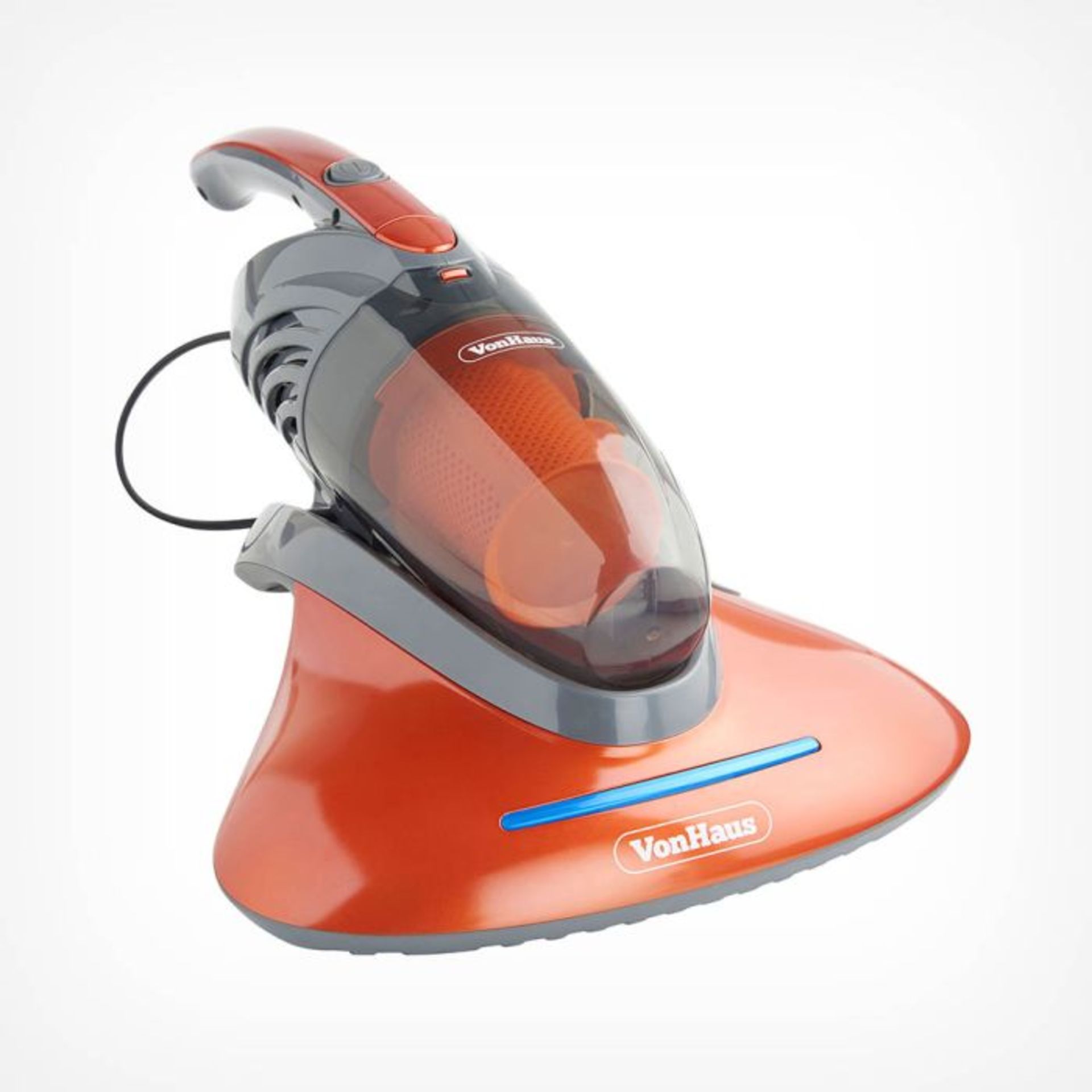 Handheld UV Vacuum. - ER43. Equipped with a potent UV lamp, this nifty handheld hoover eradicates